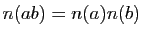 $ n(ab)=n(a)n(b)$