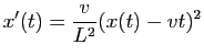 $\displaystyle x'(t)=\frac{v}{L^2}(x(t)-vt)^2$