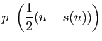 $\displaystyle p_1\left(\frac{1}{2}(u+s(u))\right)$