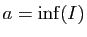 $\displaystyle a = \inf(I)$