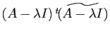 $ (A-\lambda I) {^t\!(\widetilde{A-\lambda I}})$
